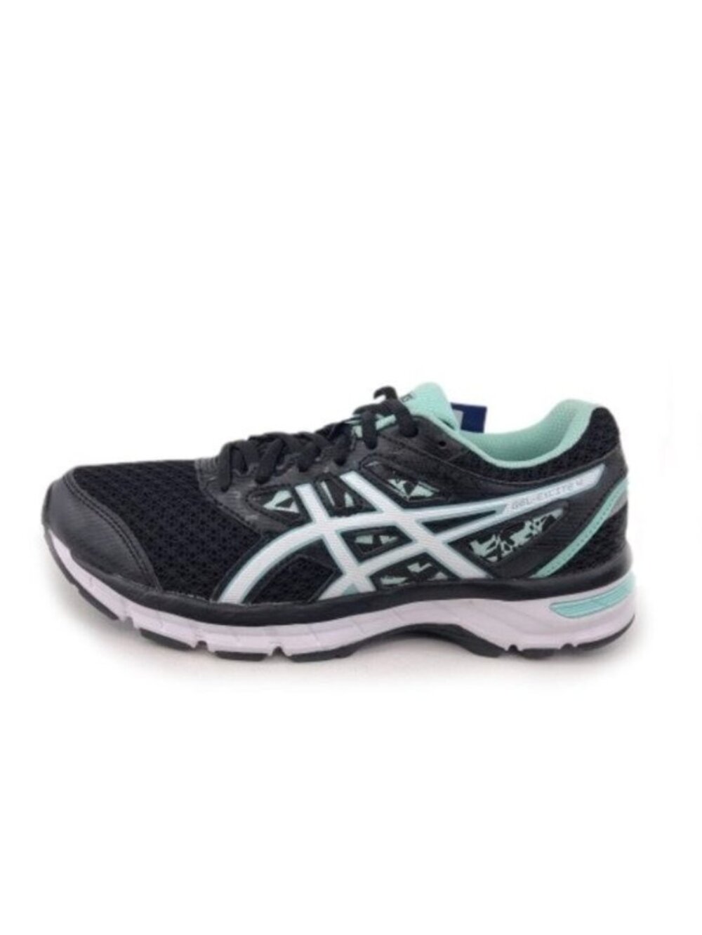 Asics Gel Excite 4 Running Shoes Womens Size 6D Wide EUR 37 Black Mint Sneakers